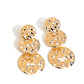 Paparazzi Accessories - Triple Threat Texture - Gold Earrings