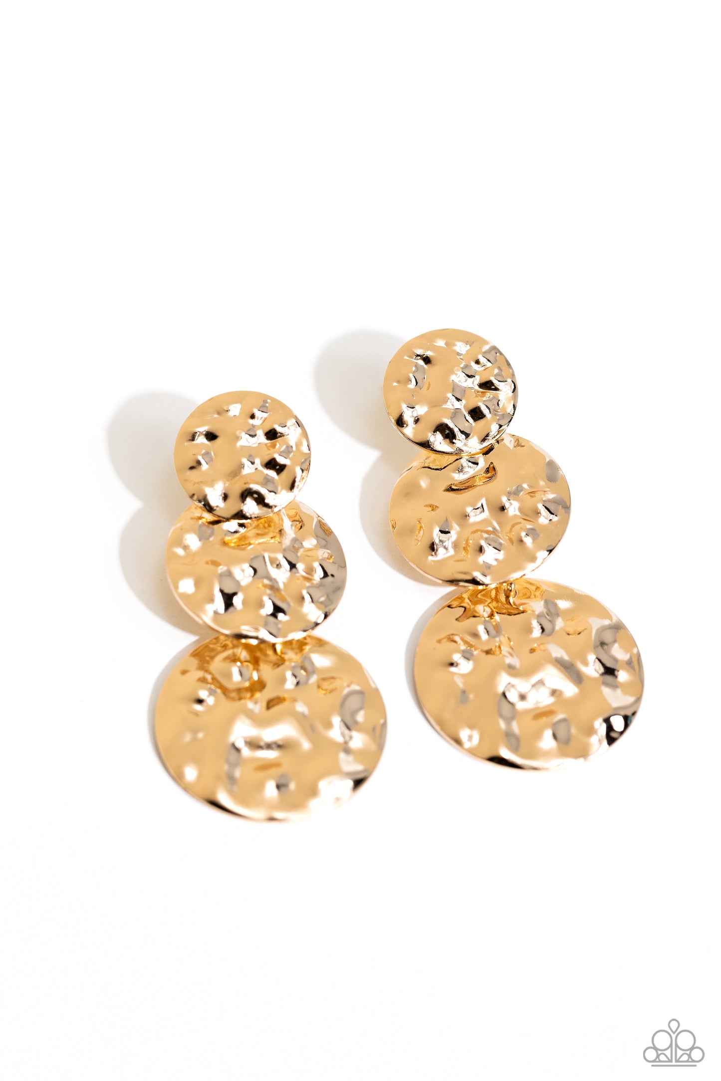 Paparazzi Accessories - Triple Threat Texture - Gold Earrings