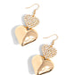 Paparazzi Accessories - Charming Connection - Gold heart Earrings