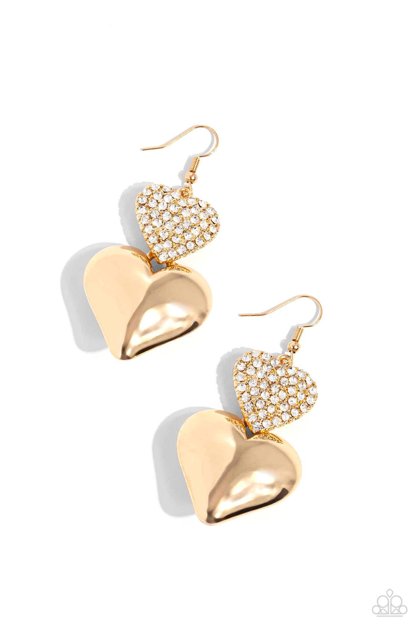 Paparazzi Accessories - Charming Connection - Gold heart Earrings