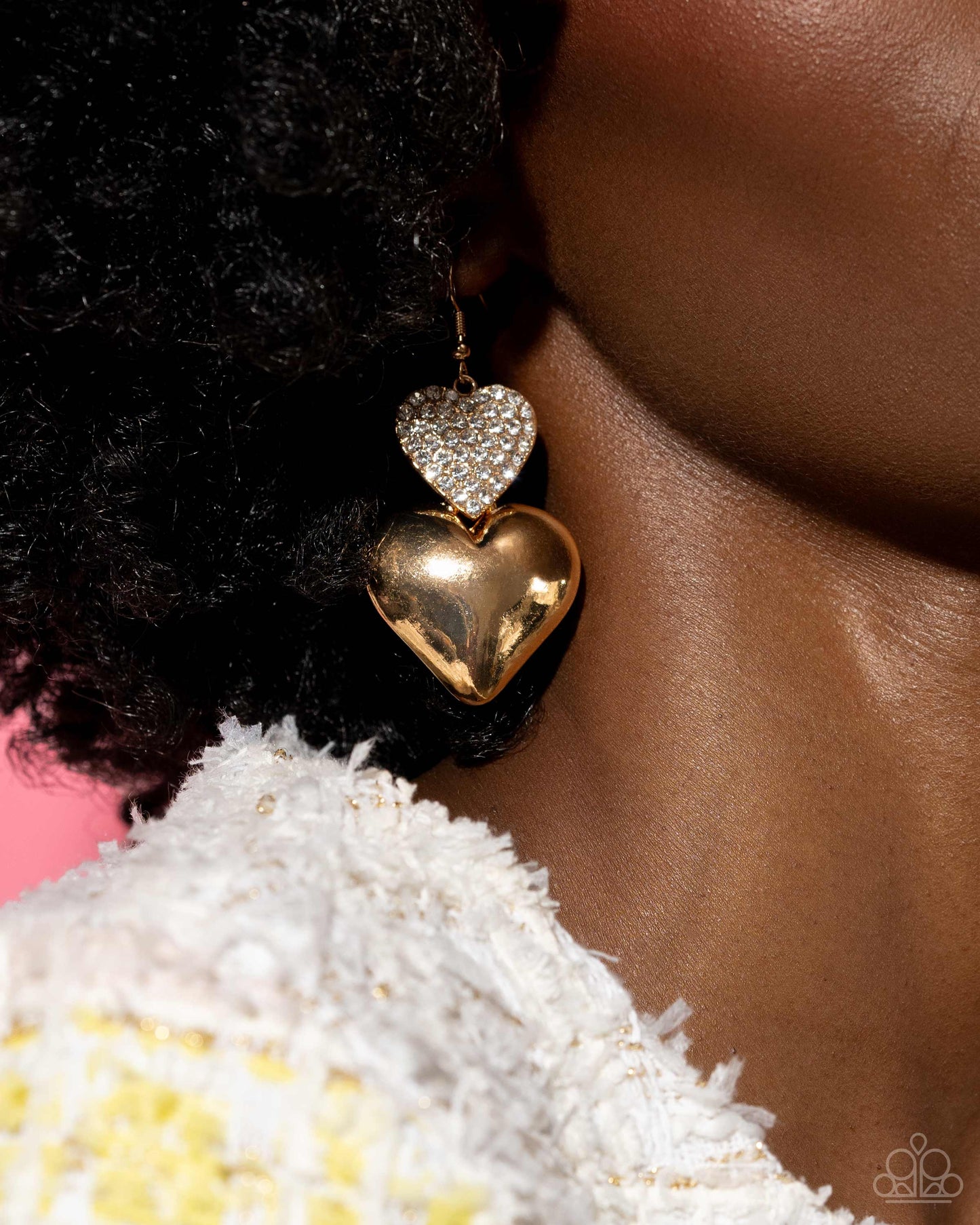 Paparazzi Accessories - Charming Connection - Gold heart Earrings