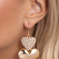 Paparazzi Accessories - Charming Connection - Gold heart Earrings