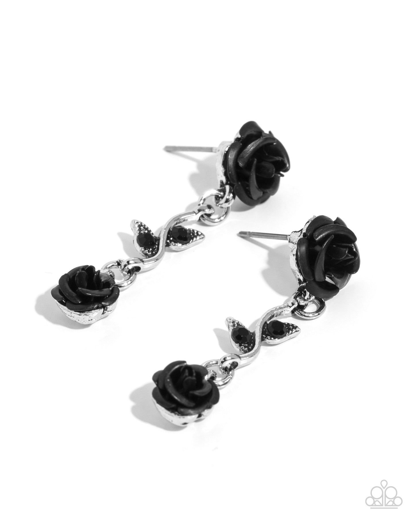 Paparazzi Accessories - Led by the ROSE - Black Earrings