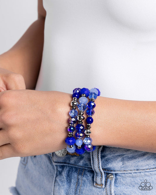 Paparazzi Accessories - Stack of GLASS - Blue Bracelet