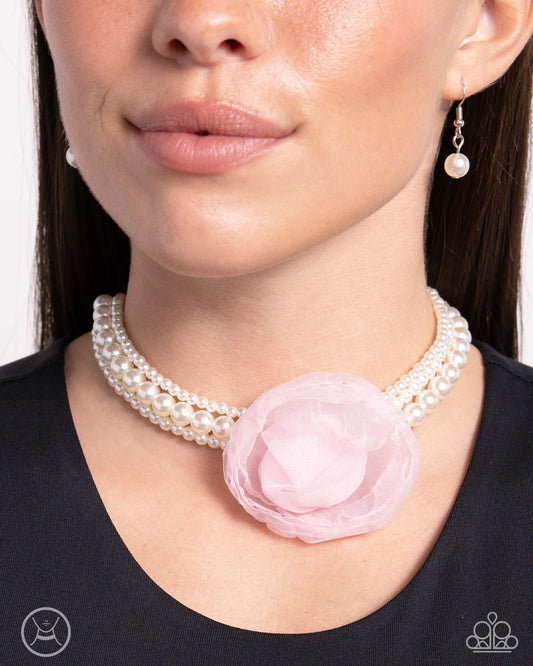 Paparazzi Accessories - Radiant Rosette - Pink Choker Necklace