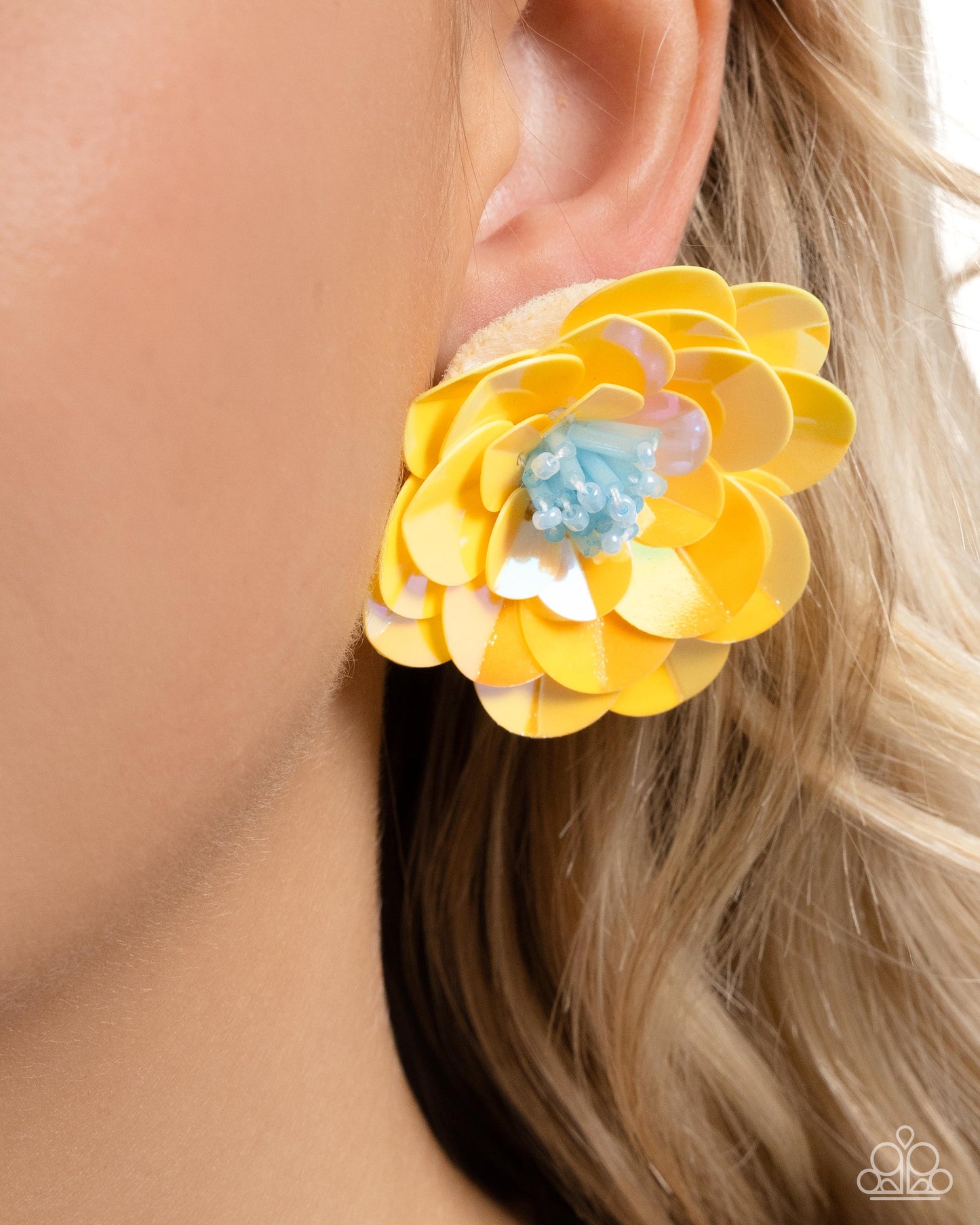 Paparazzi Accessories - Floating Florals - Yellow Earrings