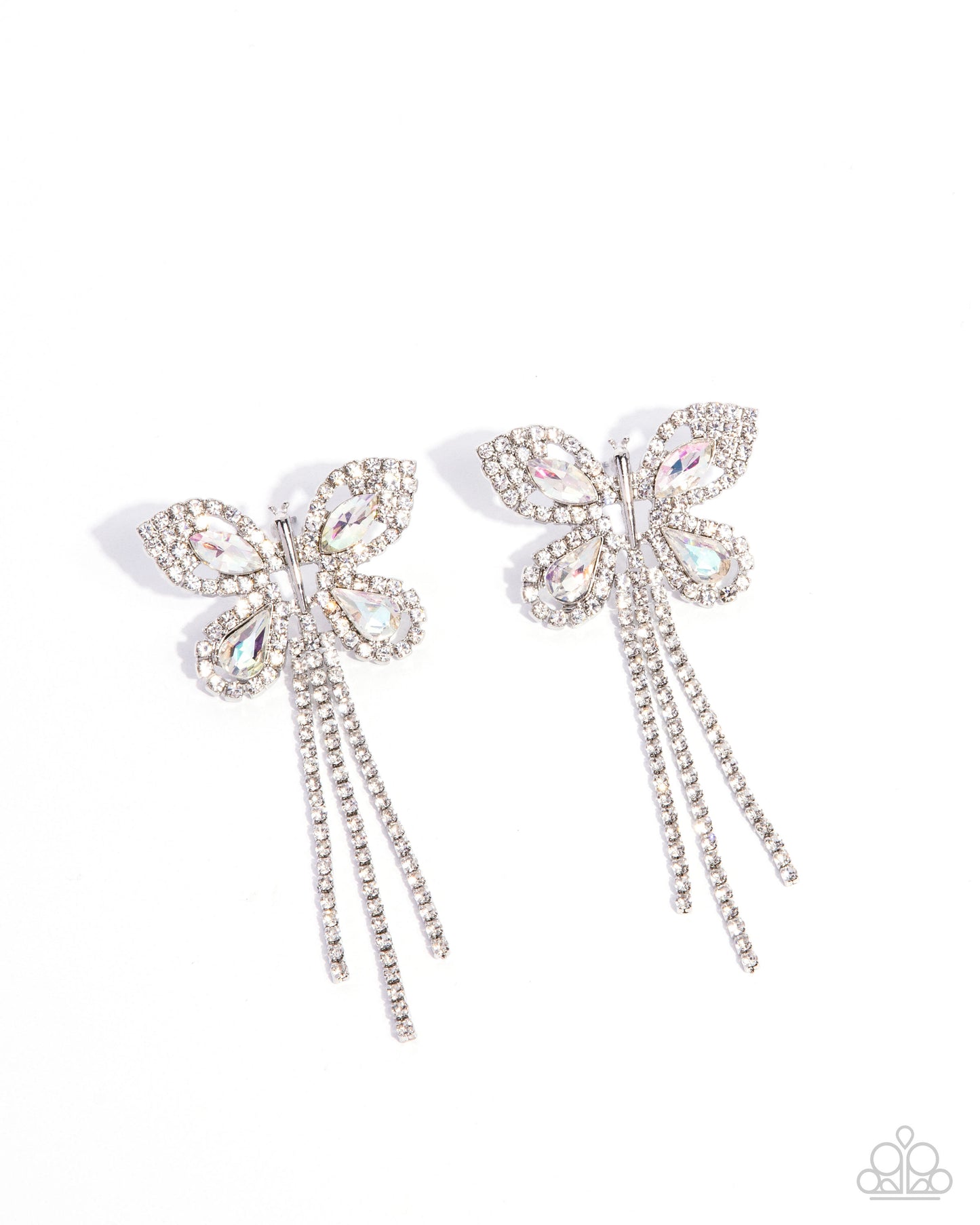 Paparazzi Accessories - Next SOAR - White Butterfly Earrings