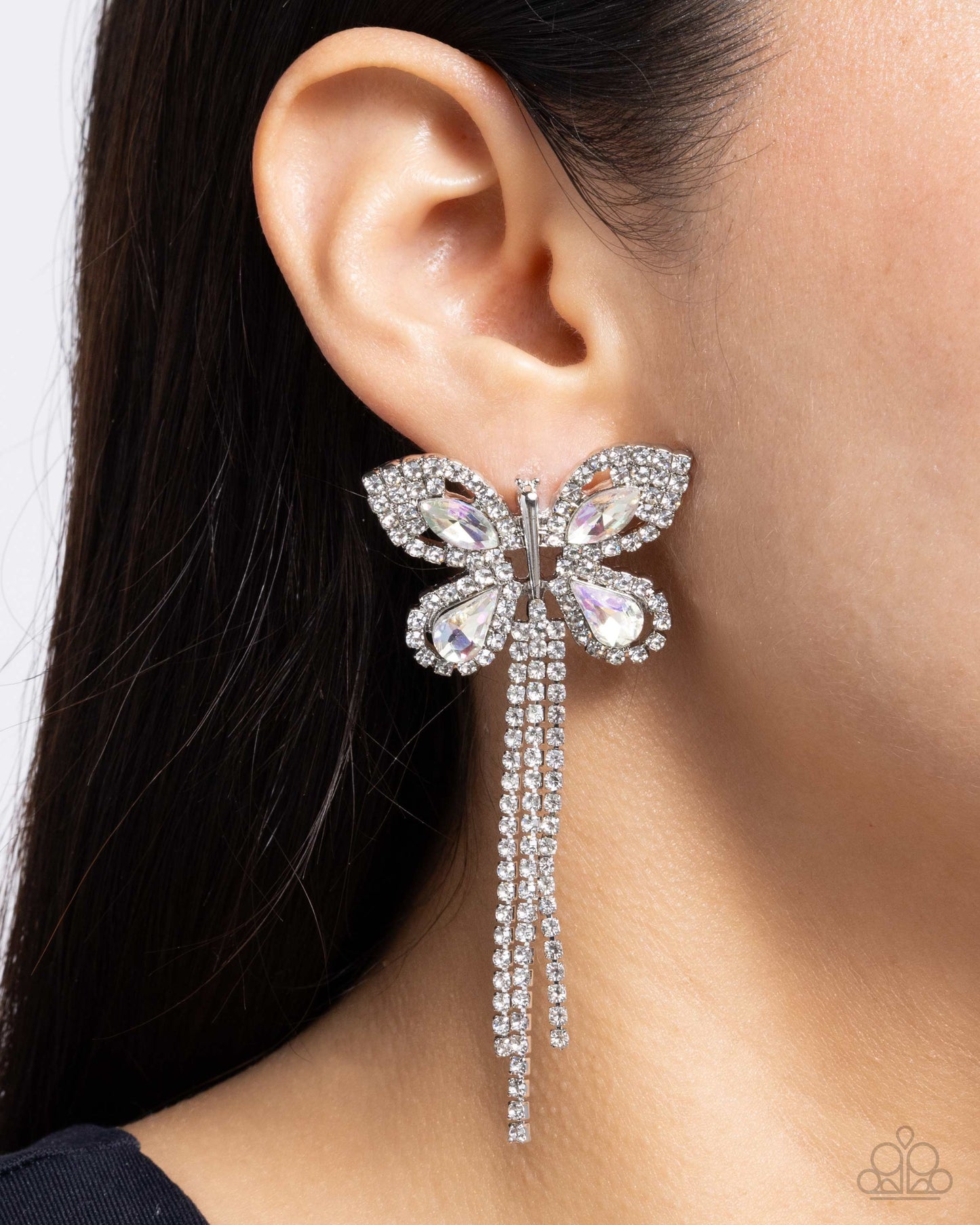 Paparazzi Accessories - Next SOAR - White Butterfly Earrings