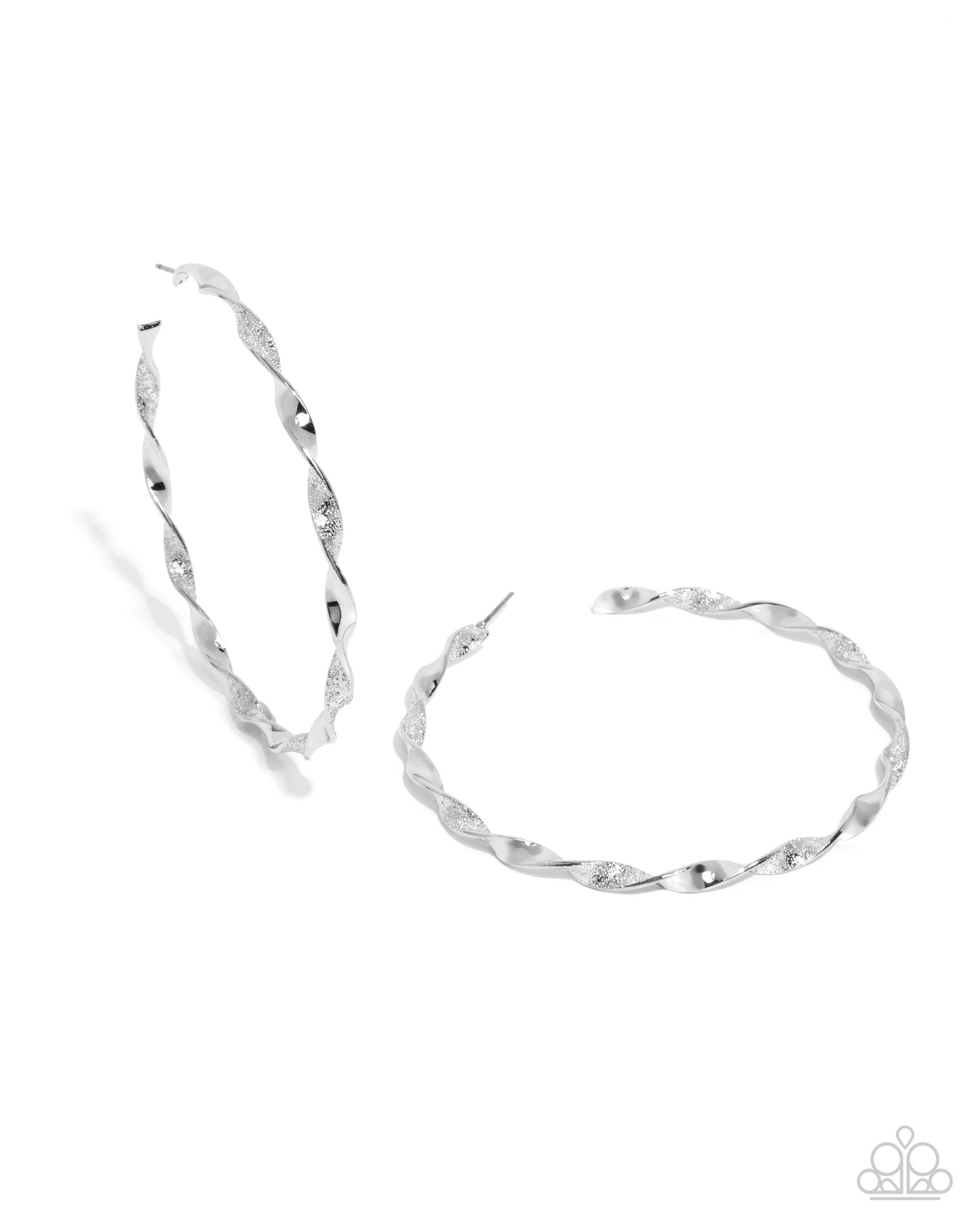 Paparazzi Accessories - Steady Spirals - Silver Hoop Earrings