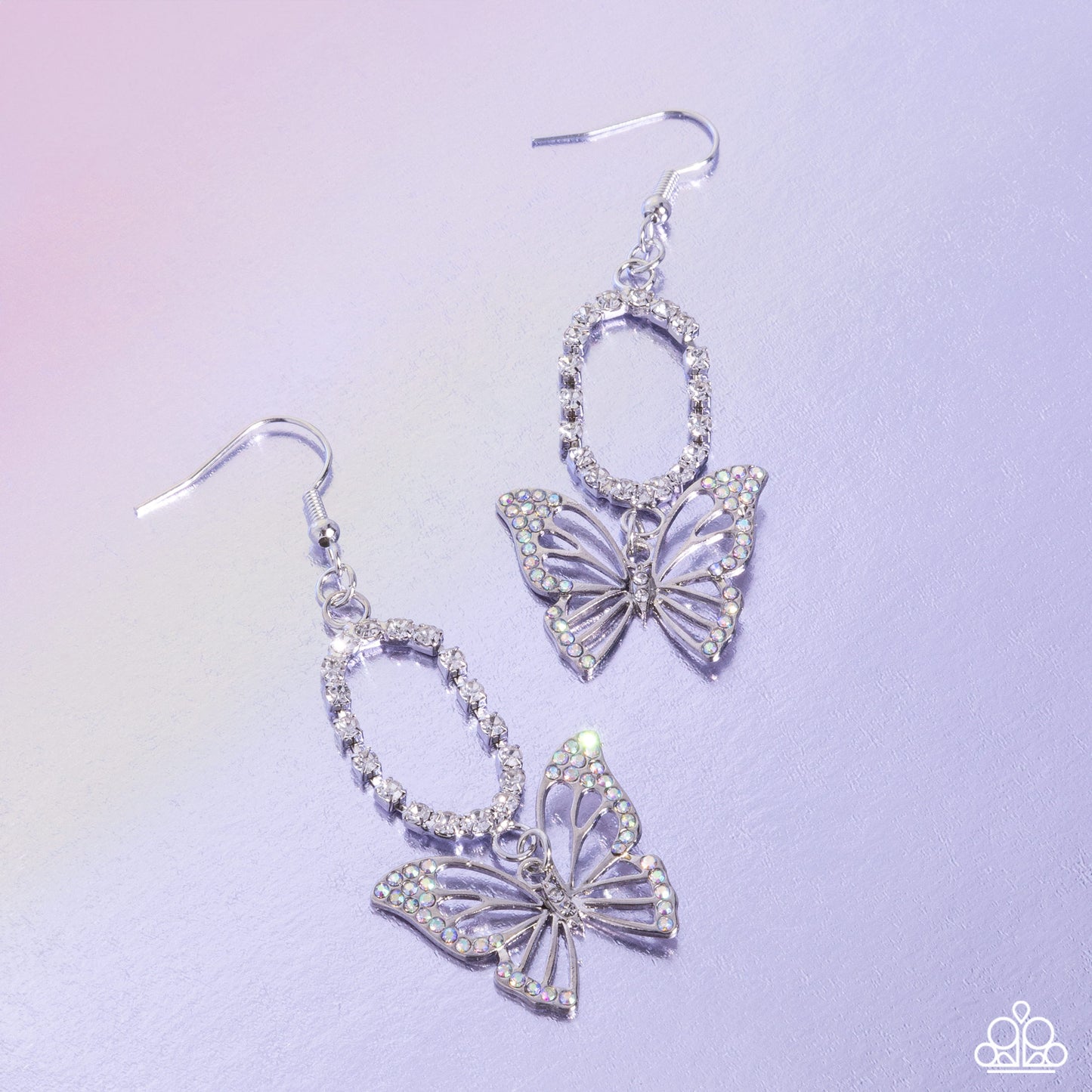 Paparazzi Accessories - Aerial Avenue - Multi Butterfly Earrings