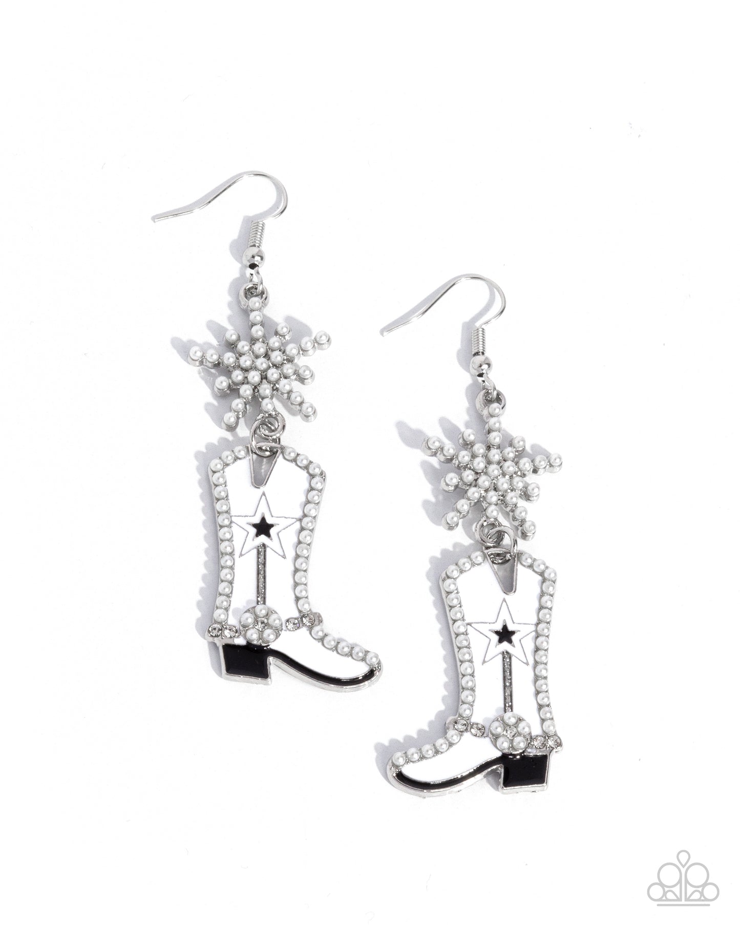 Paparazzi Accessories - Compelling Cowboy - White Earrings