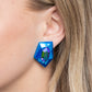 Paparazzi Accessories - Dauntless Detail - Blue Clip On Earrings