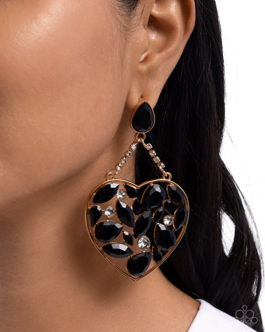 Paparazzi Accessories - Glittery Gait - Black Earrings