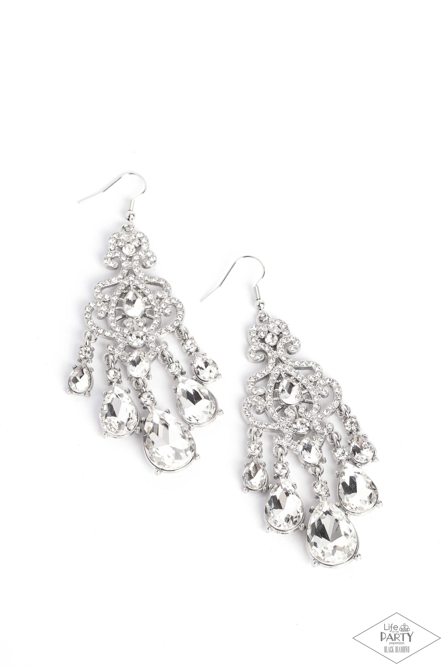 Paparazzi Accessories - Queen Of All Things Sparkly - White Earrings