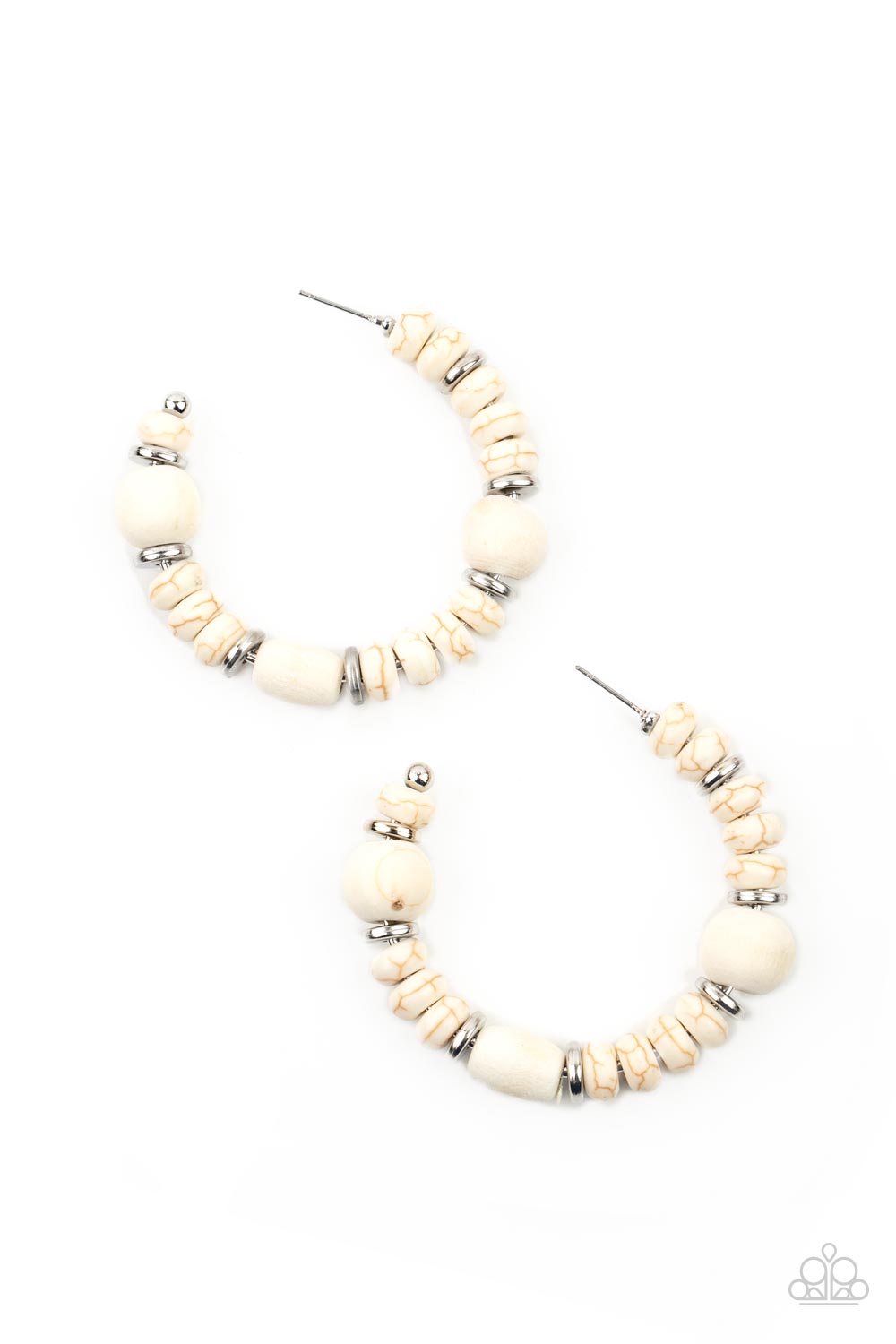 Paparazzi Accessories - Definitely Down-To-Earth - White Earrings