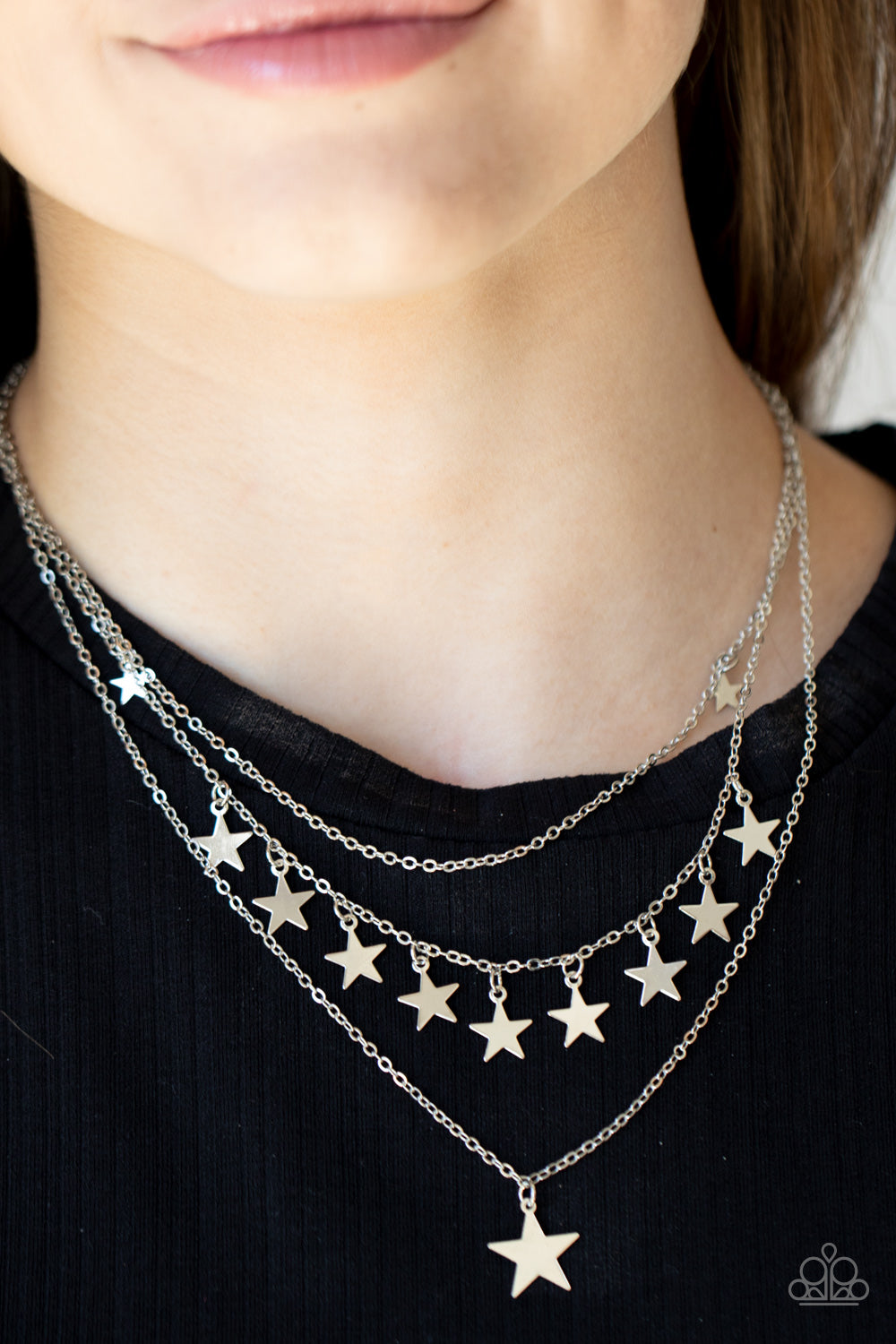 Paparazzi Accessories - Americana Girl - Silver Necklace