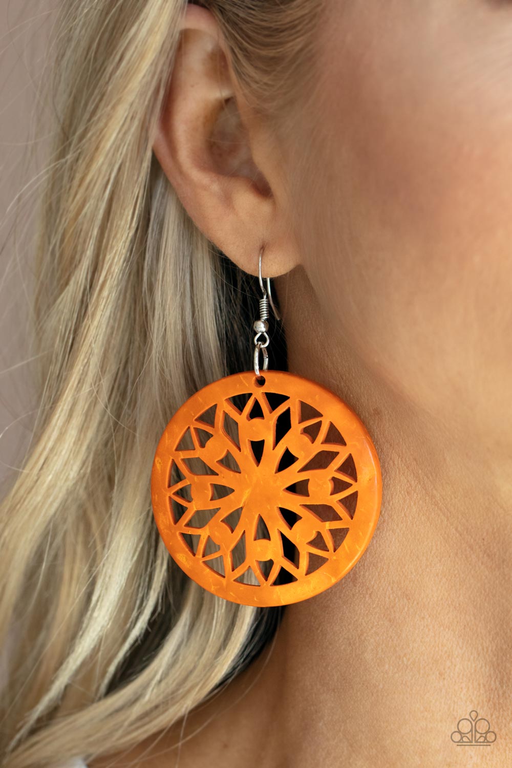 Paparazzi Accessories - Ocean Canopy E23 - Orange Earring