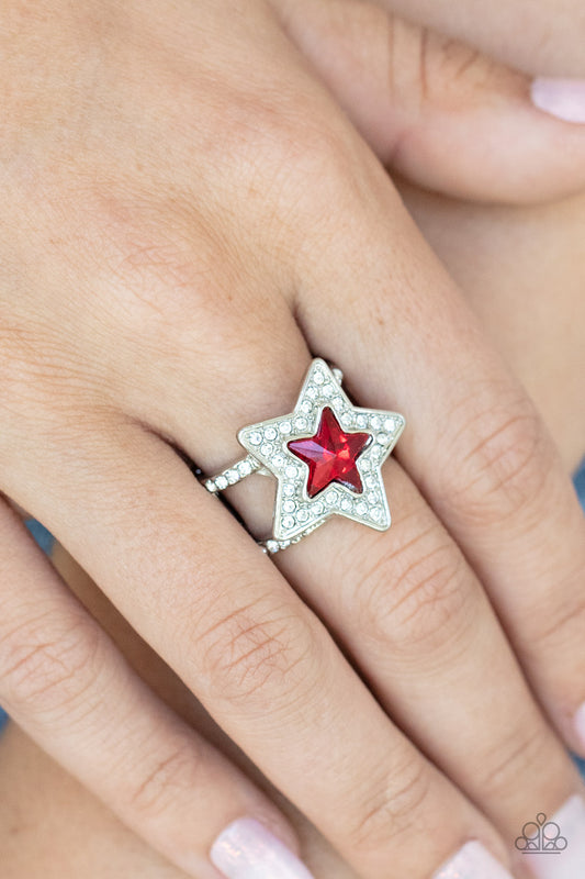 Paparazzi Accessories - One Nation Under Sparkle - Red Ring