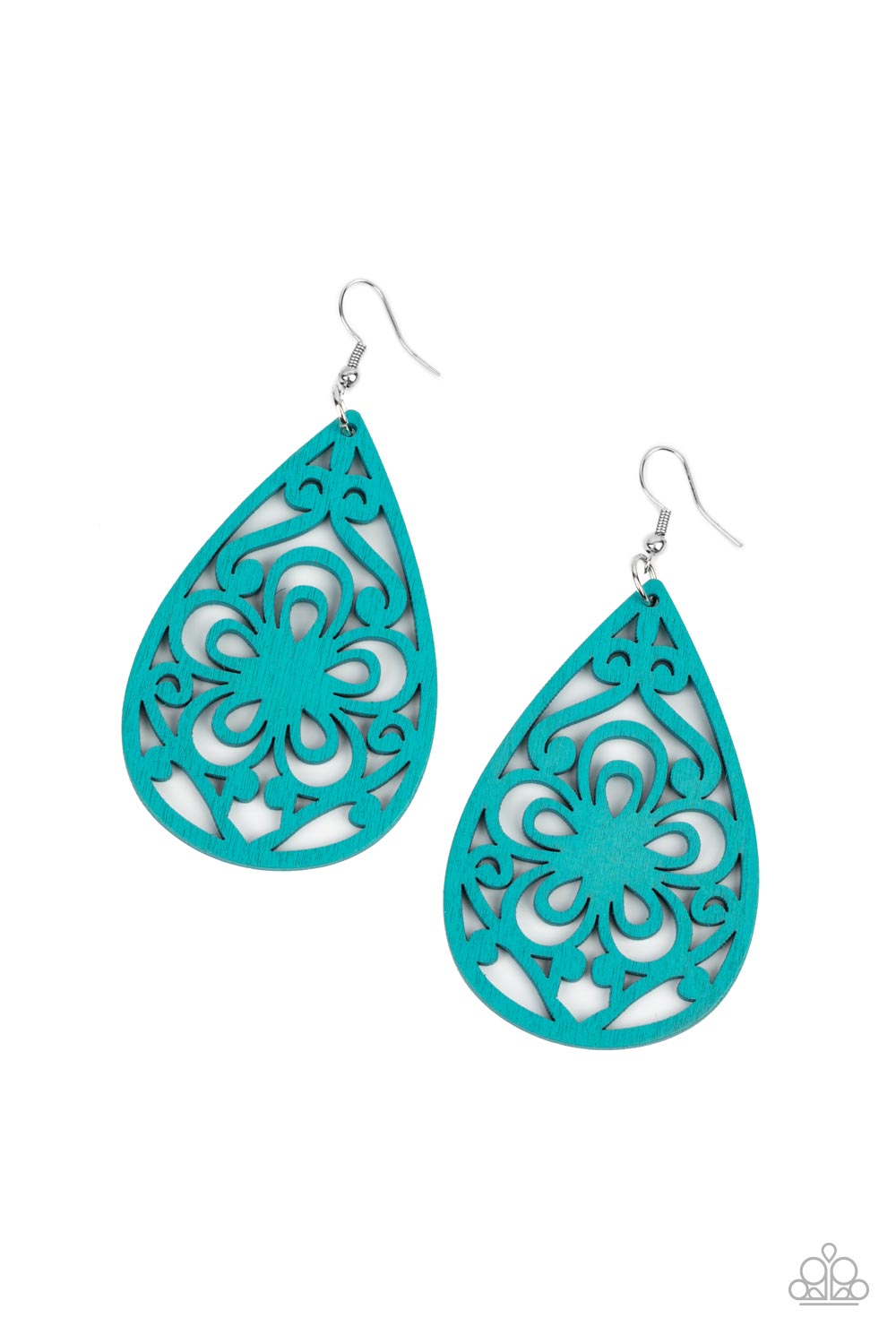 Paparazzi Accessories - Marine Eden - Blue Wood Earrings