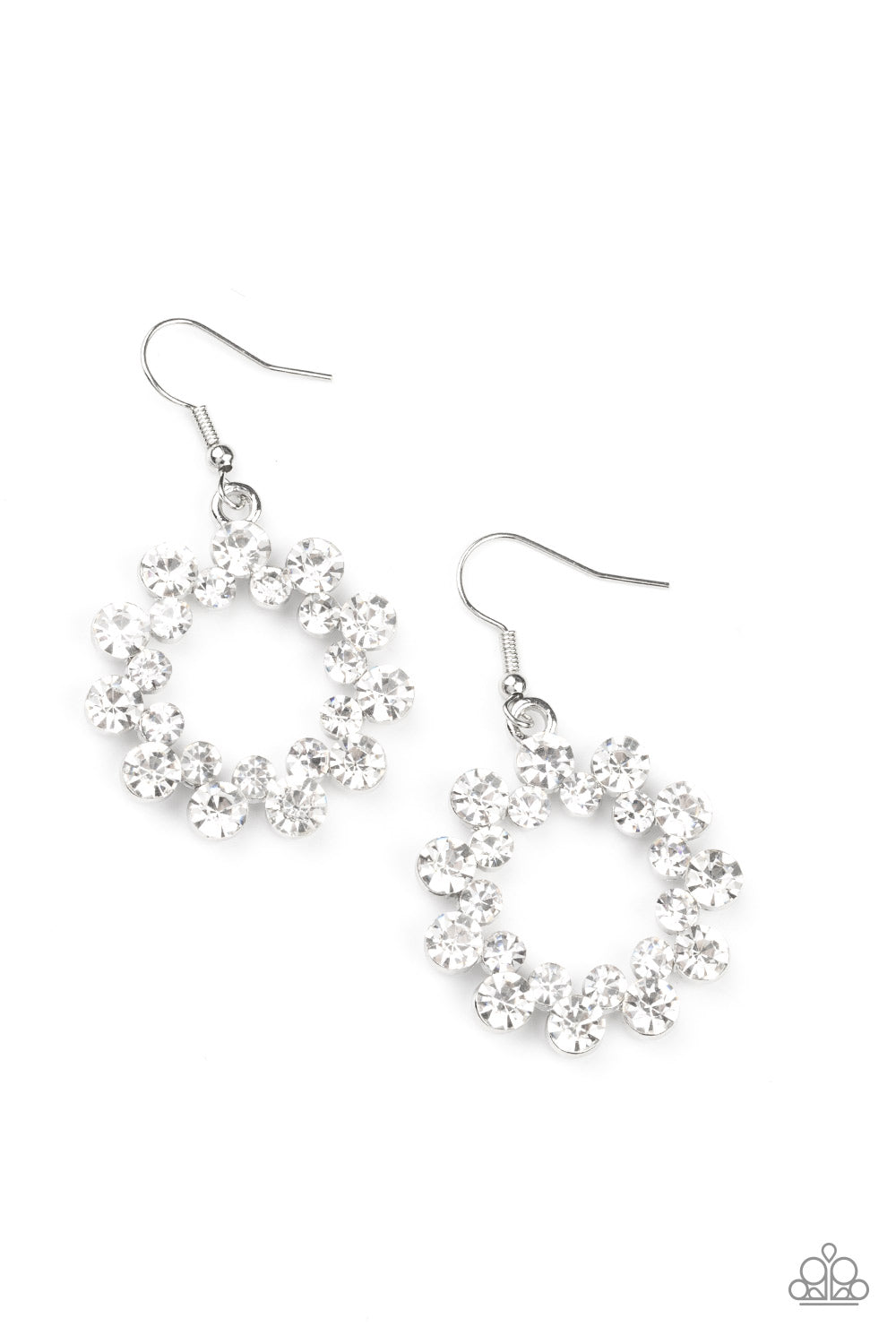 Paparazzi Accessories - Champagne Bubbles E22 - White Earrings