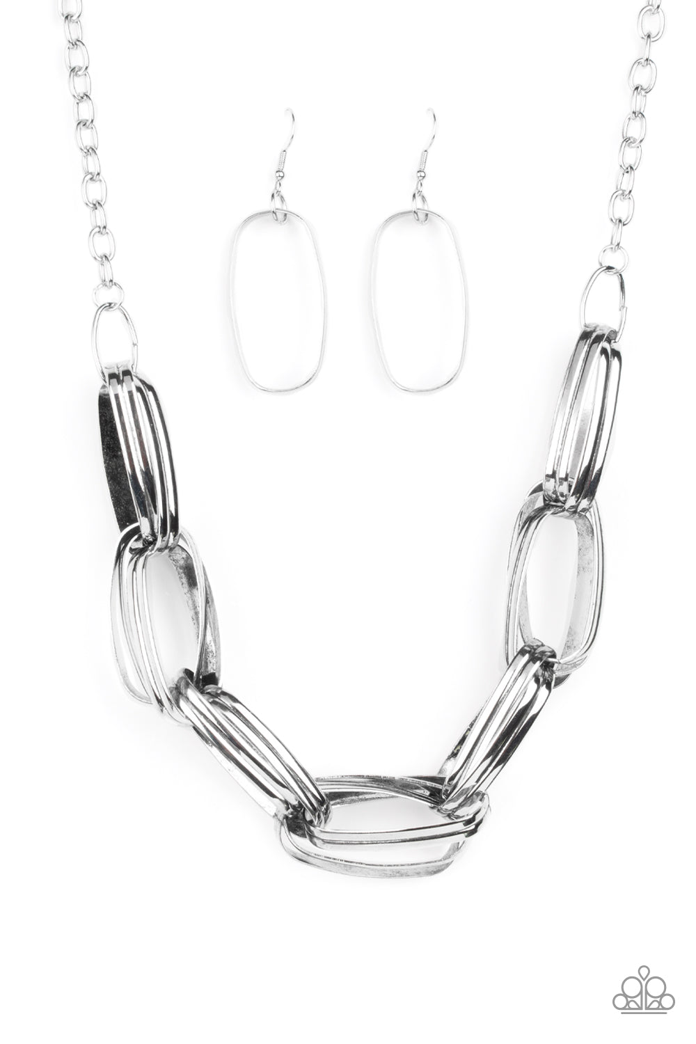 Paparazzi Accessories - Fiercely Flexing N5 - Silver Necklace