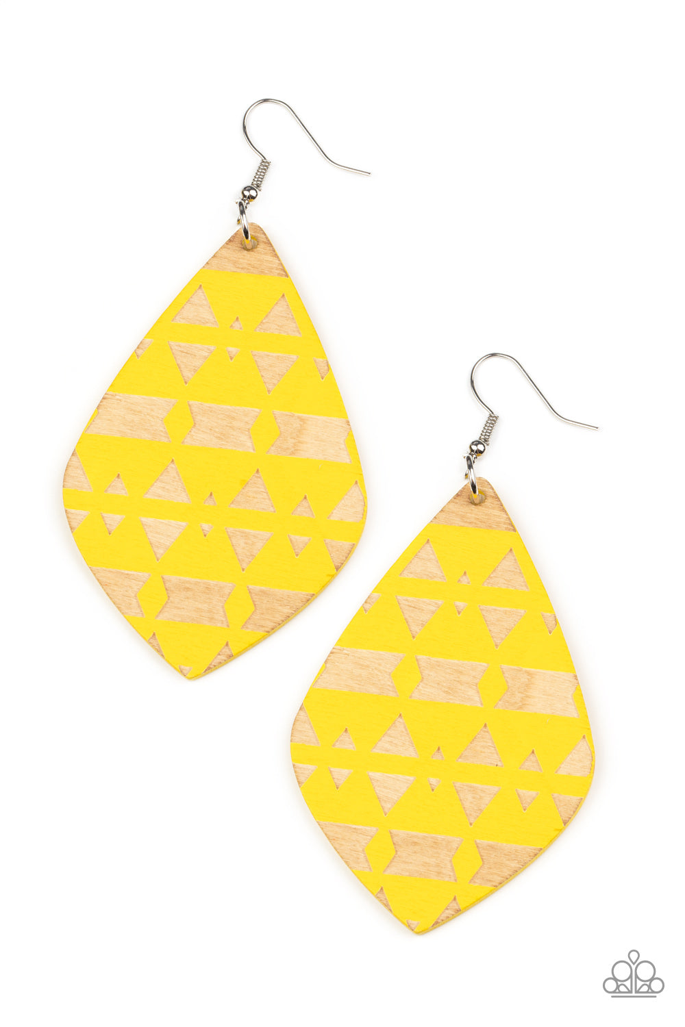 Paparazzi Accessories - Zimbabwe Zoo - Yellow Wood earrings