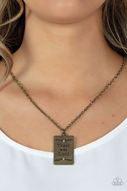 Paparazzi Accessories - All About Trust - Brass Necklace