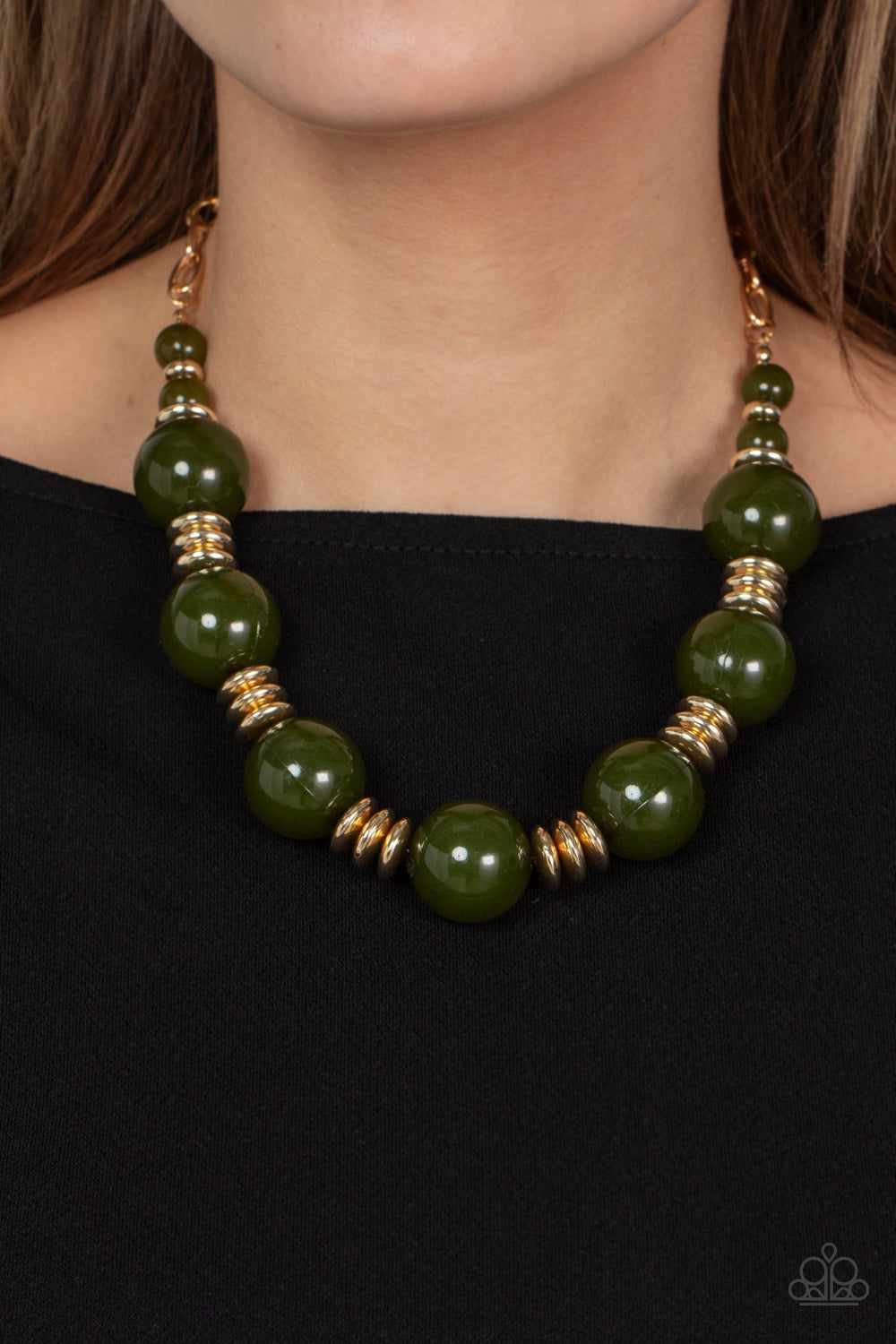 Paparazzi Accessories - Race to the POP N19 - Green Necklace