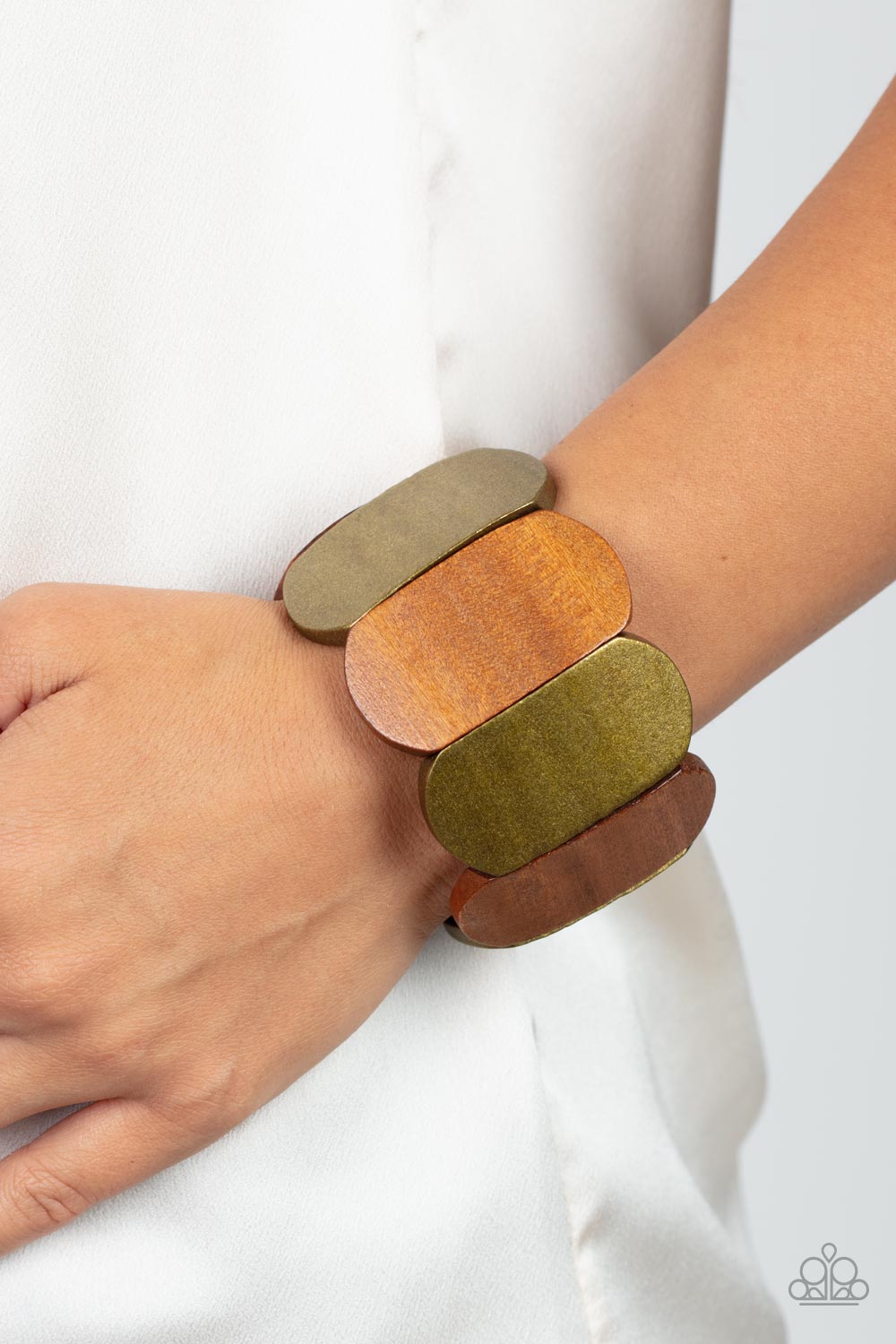 Paparazzi Accessories - Natural Nirvana - Brass wood Bracelet