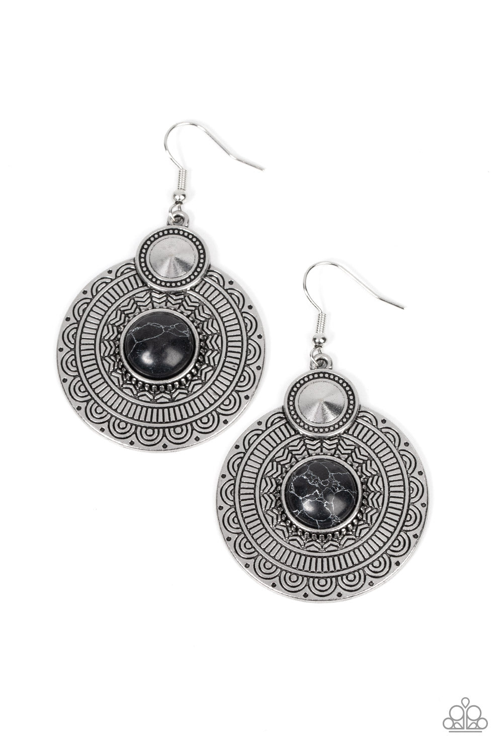 Paparazzi Accessories - Terra Throwdown - Black Earrings