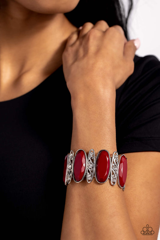 Paparazzi Accessories - Saturated Sparkle - Red Bracelet