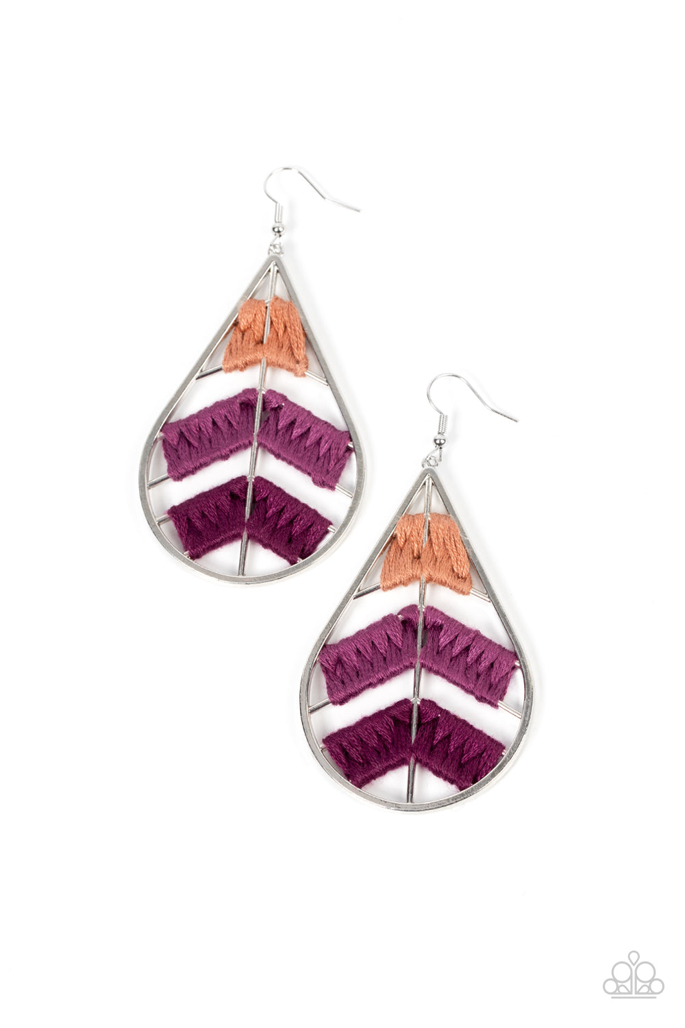 Paparazzi Accessories - Nice Threads E3  - Purple Earrings