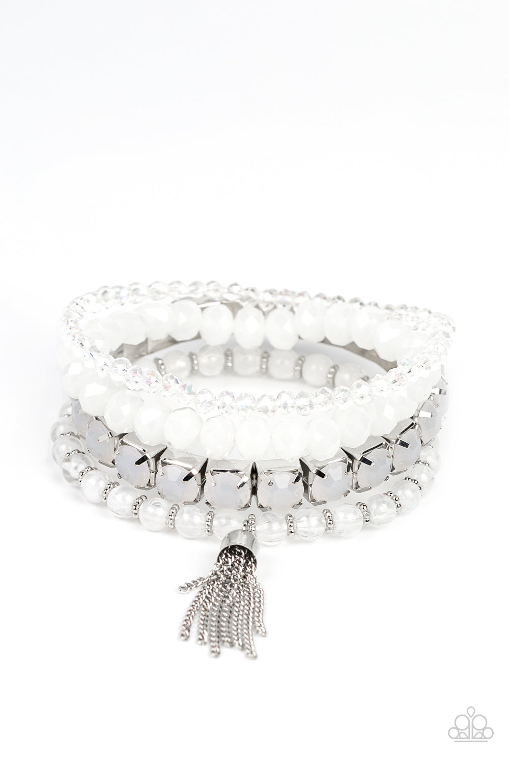 Paparazzi Accessories - Day Trip Trinket B19 - White Bracelet