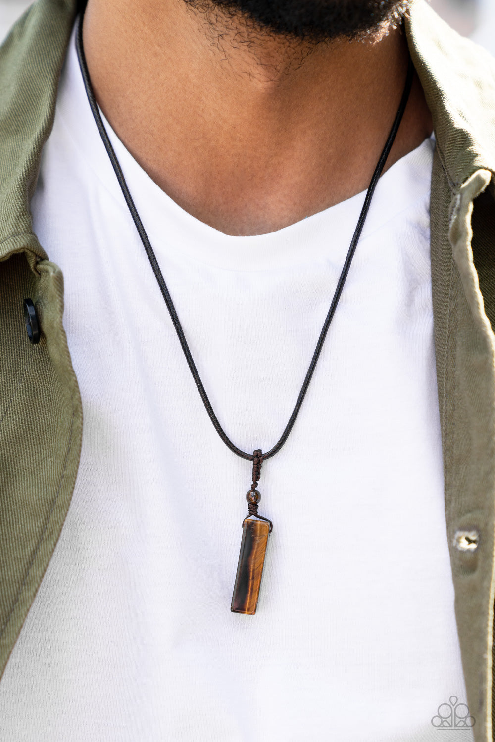 Paparazzi Accessories - Comes Back ZEN-fold MN27 - Brown Necklace Urban