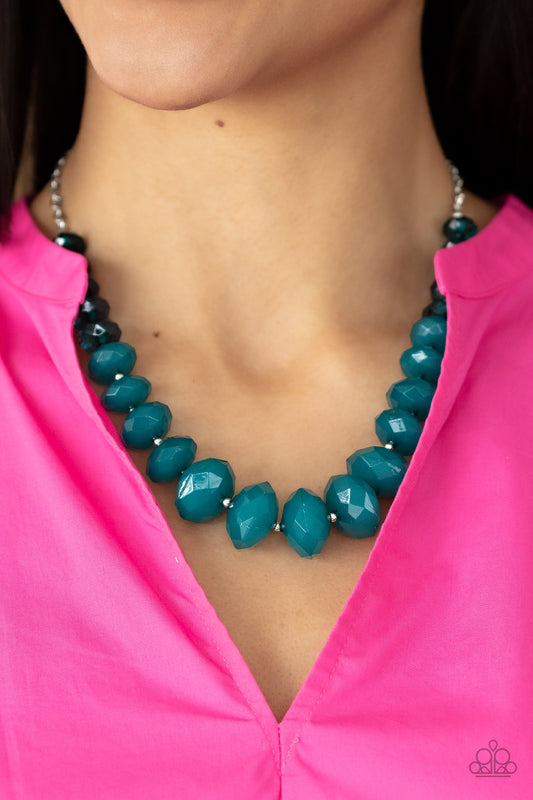 Paparazzi Accessories - Happy-GLOW-Lucky N40 - Blue Necklace