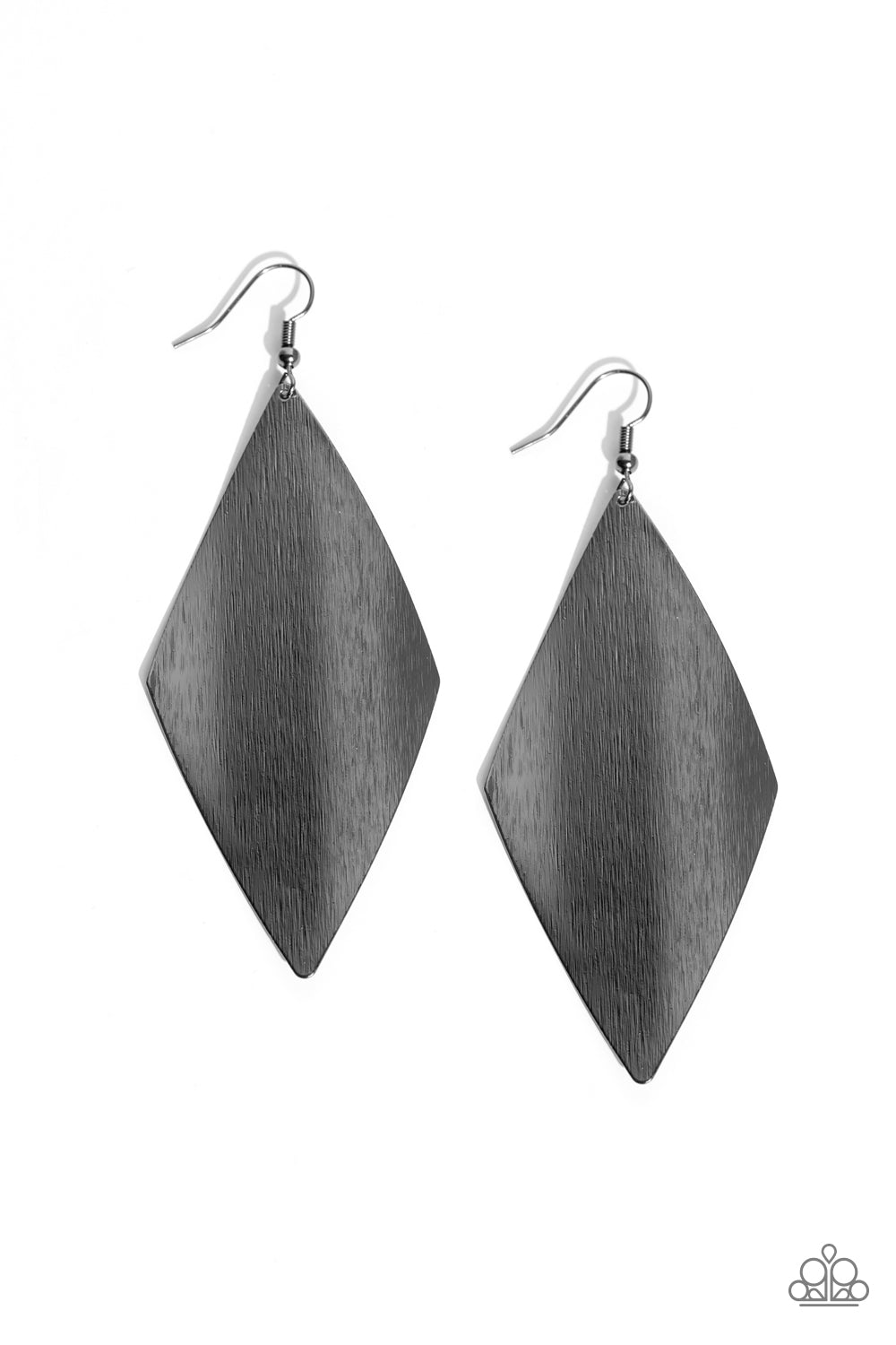 Paparazzi Accessories - Retro Rally - Black Earrings