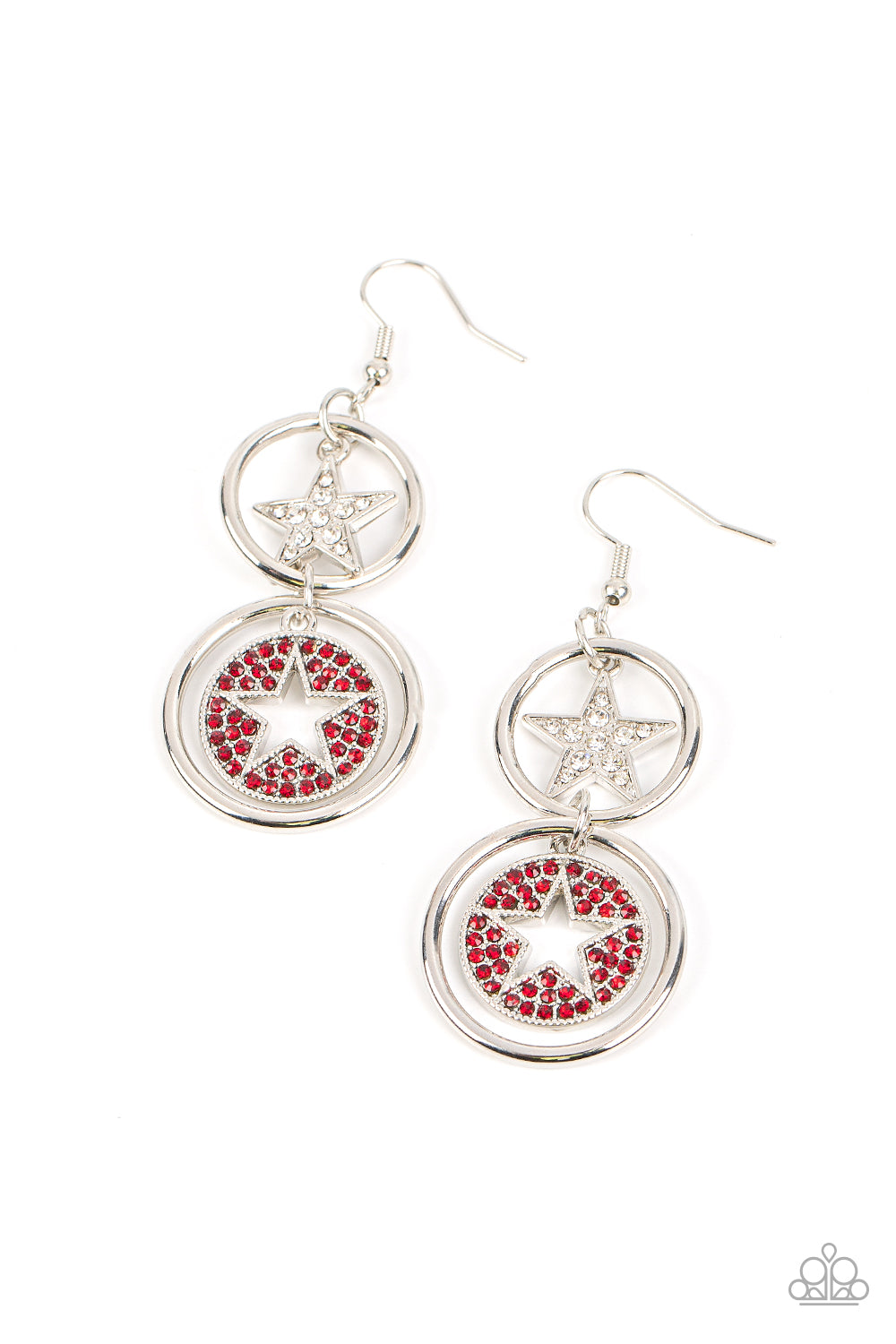 Paparazzi Accessories - Liberty and SPARKLE for All - Red Earrings