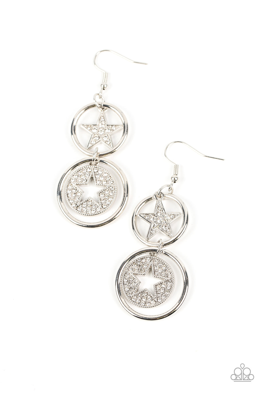 Paparazzi Accessories - Liberty and SPARKLE for All - White Earrings