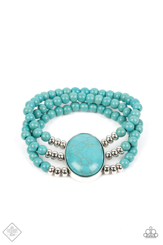 Paparazzi Accessories - Stone Pools B38 - Blue Bracelet