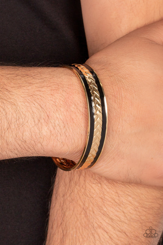 Paparazzi Accessories - Hot on the TRAILBLAZER MB1 - Gold Men Urban Bracelet