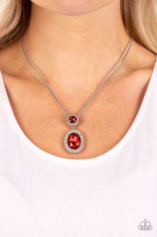 Paparazzi Accessories - Castle Diamonds - Red Necklace