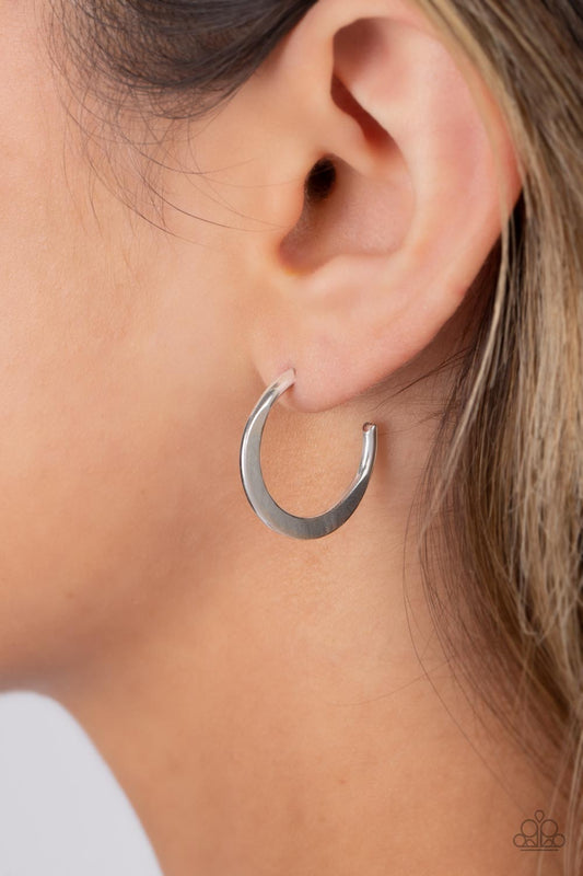 Paparazzi Accessories - Royal Runway - Silver Hoop Earrings