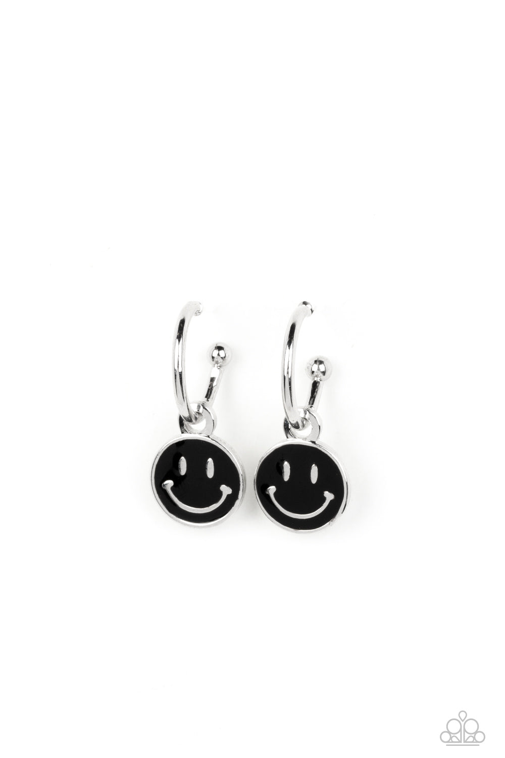 Paparazzi Accessories - Subtle Smile - Black Earrings