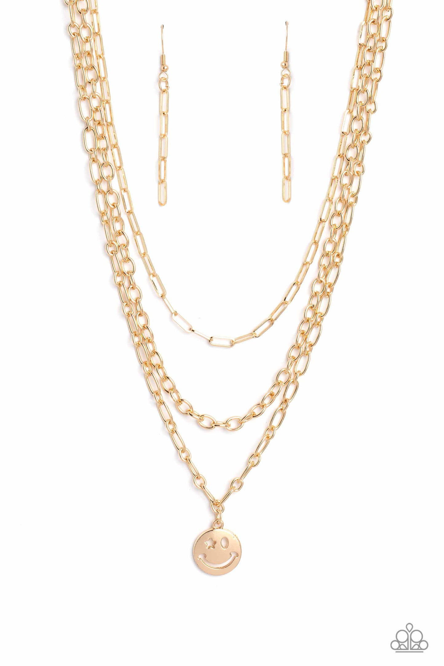 Paparazzi Accessories- Winking Wanderer - Gold Necklace