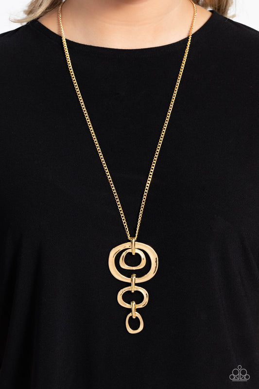 Paparazzi Accessories - Tranquil Trickle - Gold Necklace