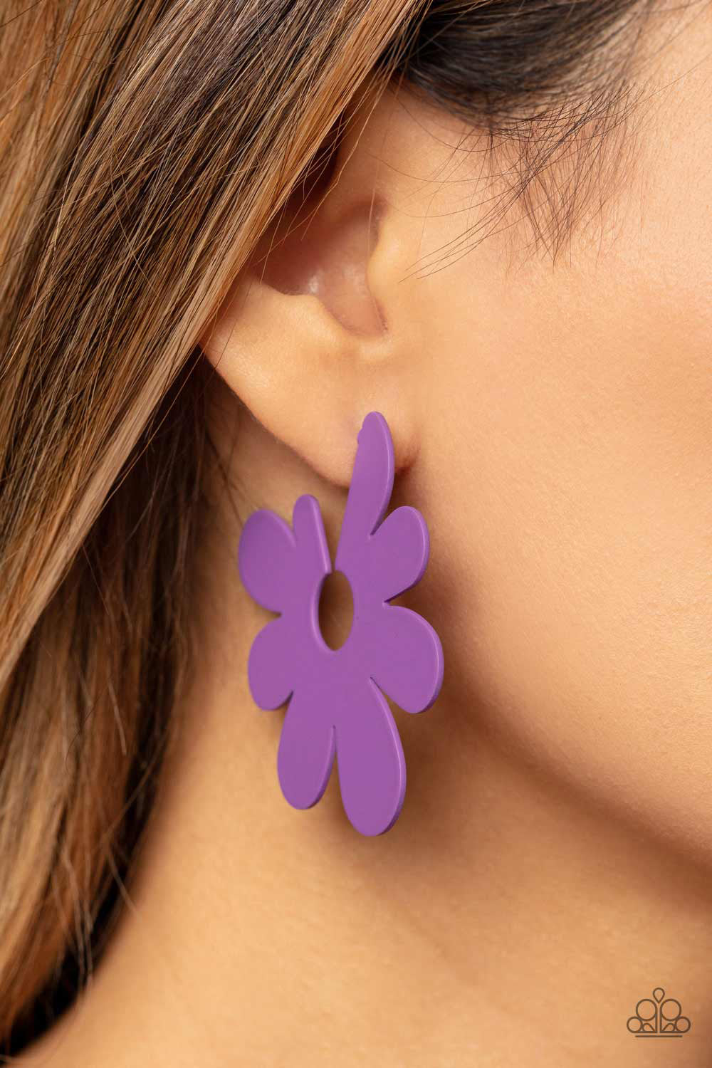 Paparazzi Accessories- Flower Power Fantasy - Purple Earrings