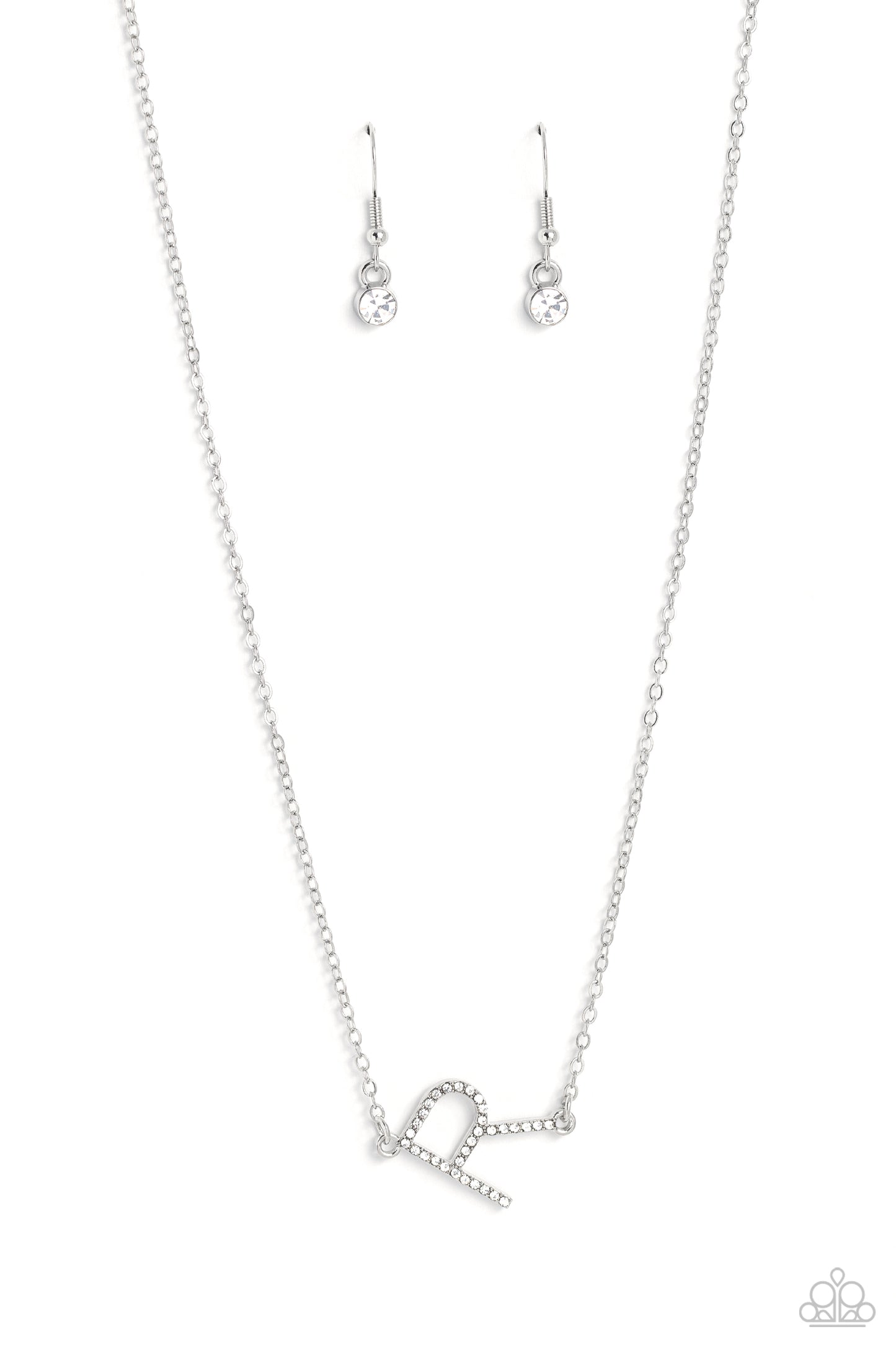 Paparazzi Accessories - INITIALLY Yours - R - White Necklace