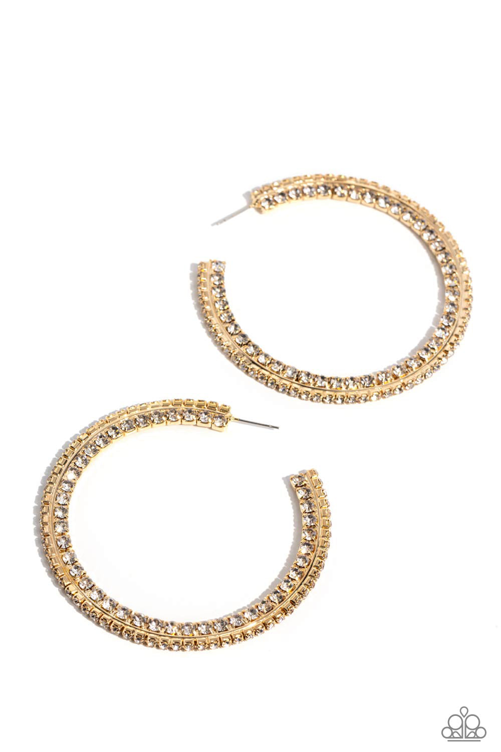 Paparazzi Accessories - Scintillating Sass - Gold Hoop Earrings