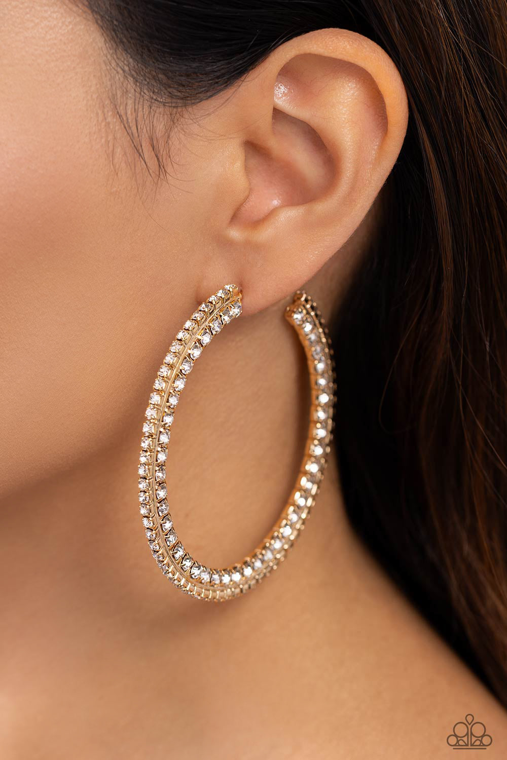 Paparazzi Accessories - Scintillating Sass - Gold Hoop Earrings